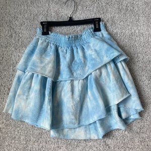 Love shack fancy blue tye dye skirt